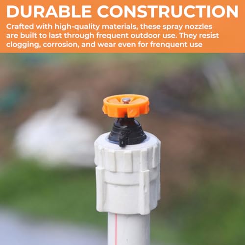 Image of HASTHIP 20Pcs Garden Sprinkler Mist Spray Nozzles, Universal Drip Irrigation System Misters, Slow Watering Spray Nozzles for Lawn, Greenhouse & Plant Cooling