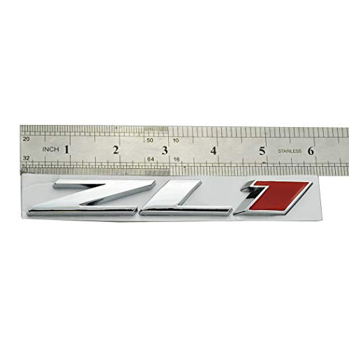 Image of 3D Metal Emblem Badge Letter Rear Side Door Nameplate Compatible with Zl1 2Pack (Silver Red)