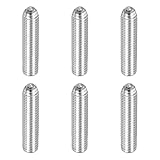 MECCANIXITY Silver Ball Point Set Screws, M8x35mm 304 Stainless Steel Hex Socket Spring Plungers Grub Screw for Industrial Electronic Machine Home Furniture Repair Workplaces, Pack of 6