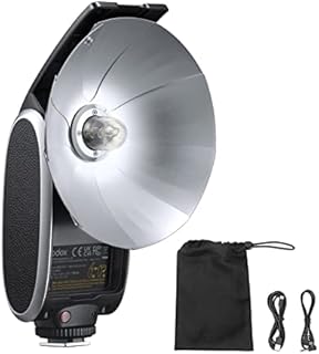 Godox Lux Senior Retro Camera Flash 6000K GN14 Color Temperature Auto & Manual Flash Modes 1/1-1/64 Flash Power 28mm Focal Length Replacement for Canon Nikon Sony Fujifilm Olympus