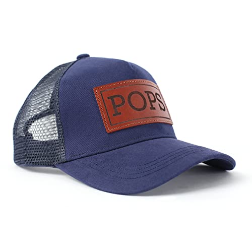 Image of Dad Hat Gift for Father's Day - New Grandpa Gift Trucker Hat for Dad Golf Hat with Custom Leather Patch