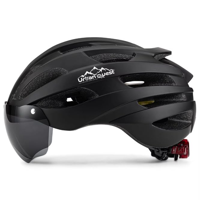 Urban Quest Casco da bici per adulti, casco da bici per adulti, uomini e donne, casco da bici con visiera magnetica staccabile, casco da mountain bike o bici da strada.