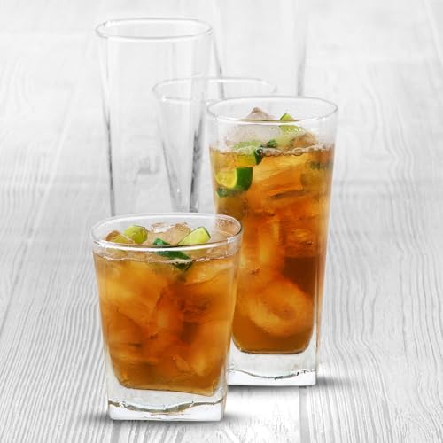 Libbey City Tumbler and Rocks Glass Set, Elegant Drinkware Glasses Set, Tall Drinking Glasses with Modern Lines, Dishwasher Safe Drinking Glasses Set of 16 by Libbey - Image 3