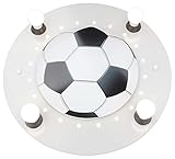 Elobra Deckenlampe Fußball Fußballlampe Kinderzimmer Wandlampe Kinderlampe, mit E14 Fassung, weiß-silber Deckenleuchte, 50 x 50 x 8 cm, ELO-126691