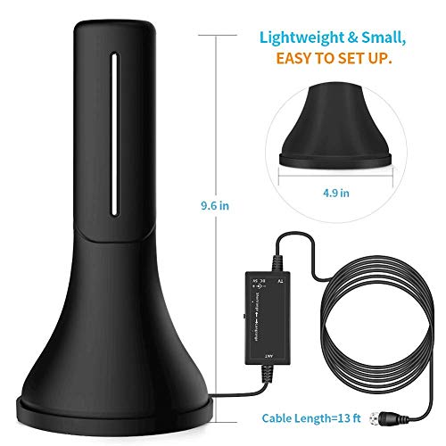 Hdtv Antenna - Newest Portable Indoor Digital Antenna, 50 Mile Long Range With Amplifier Signal Booster For 4K Hd Vhf Uhf Local Tv Channels With 13Ft Coaxial Cable Support All Television #TOP6