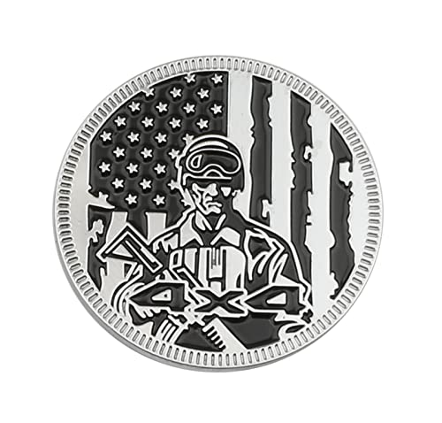 Image of CONGCONG for Jeep Emblem babge National Flag Veteran Metal Automotive Badge Specifically Designed for The Jeep Wrangler Cherokee - Stick it Anywhere(Veteran Silver Black)