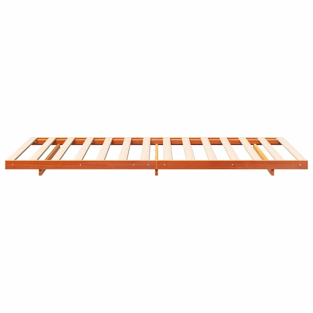 vidaXL Estructura de Cama Marrón Cera 100 x 200 cm, Cama Moderna y estilosa, Marco de Madera sólida, Ahorro de Espacio, Muebles Minimalistas para Adultos