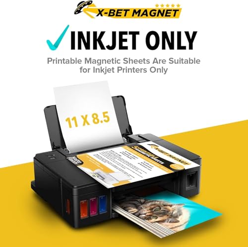 Printable Magnetic Sheets 10 Pcs Matte (8.5"x11"/22x28cm) – Inkjet-Optimized Flexible Magnetic Paper, Non-Adhesive - Ideal for Photo Magnets, Magnet for Cars, Refrigerator, Classroom and Office Decor - Thumbnail 3