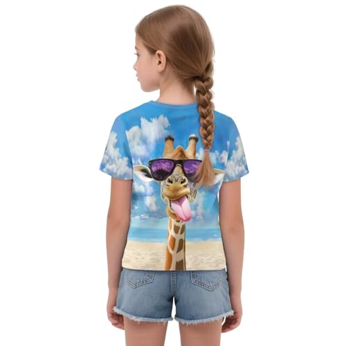 WELLFLYHOM Girls Summer Top 5-12 Crewneck Front Knot T Shirt Short Sleeve Tee Casual Soft Tunic Top2