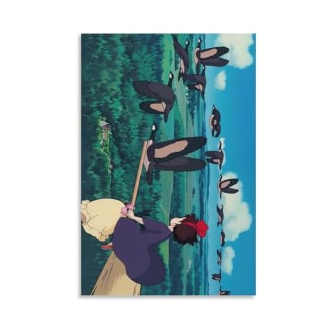 GAUSKY Single Hanging Picture Japanese “Kiki's Delivery Service” Anime Art on Canvas Is A Visual Pleasure. Hang It As A Photo, Gift It to A Loved One, And Let It Spruce Up Your Home's Decor. Decorativ Cover