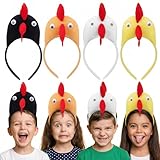 ABOOFAN 4pcs Chicken Headbands Funny Rooster Animal Headband Hair Hoop for Adults Kids Costume Accessories, Birthday, Easter, Halloween, Casual Parties, Random Color
