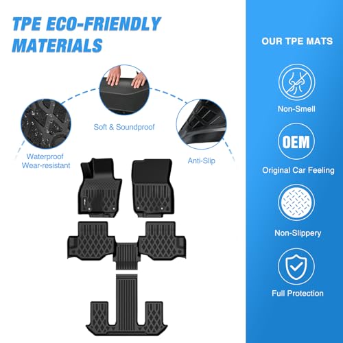 Image of Nilight TPE Floor Mats for Mazda CX-90 CX90 PHEV 7 Seats 2024 2025 2026