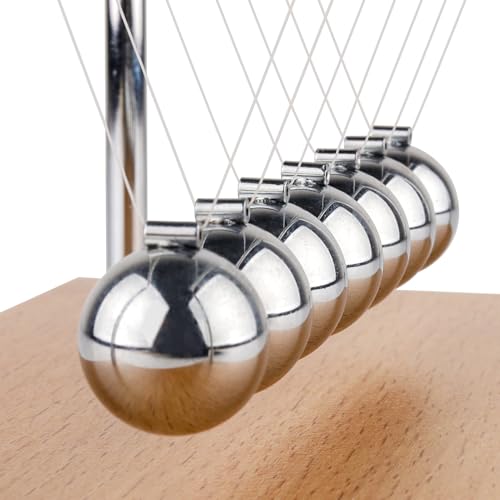 Smilesorg Newton's Cradle Balance Balls Fascinating Physics Gadget for Home and Office 7 Beads — view 4