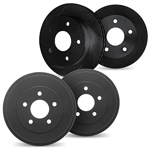 Dynamic Friction Company Front and Rear Brakes and Rotors| Slotted Brake Rotors| Front and Rear Disc Brake Rotors| Fits 1970-1971 Dodge Challenger, Plymouth GTX, 1970-1972 Dodge Charger, Coronet -  3004-40077