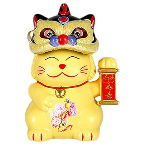 Tewzafiya Chat saluant avec énergie solaire, décoration pour chats chanceux, chat blanc mignon qui fait signe au chat de bienvenue - Nous accueillons le chat de la chance, chat hochant la tête