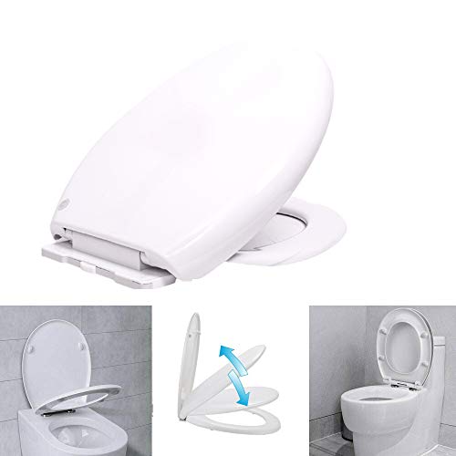 Sedile WC, Premium Copriwater Tavoletta WC con Chiusura Ammortizzata, Facile da Smontare e Pulire Coperchio WC, Coperchio WC ideal standard Universale Tavoletta WC, forma O bianca Coperchio Water