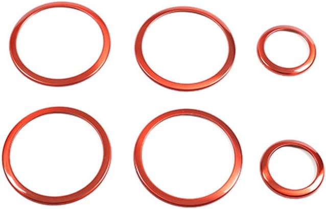 For Toyota GR Supra A90 2019 2020 2021 2022 Stainless steel Car Door Speaker Ring Trim Sticker Interior Accessories Pack of 6(Red)