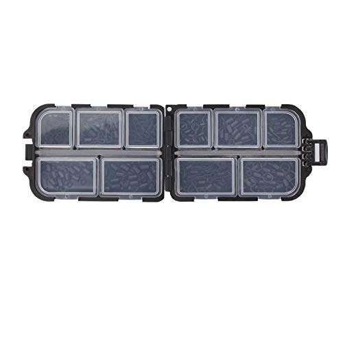 OKVGO 150pcs Matte Black Carp Fishing Swivel Clips, Rolling Ring and Quick Change Speed Links Release Snaps Rigs Kit with Tackle Box for Carp Coarse Sea Fishing - Image 3