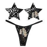 Medusa Flip Sequin Black TO Silver Naughty Knix Panties and Matching Nipztix Pasties Set