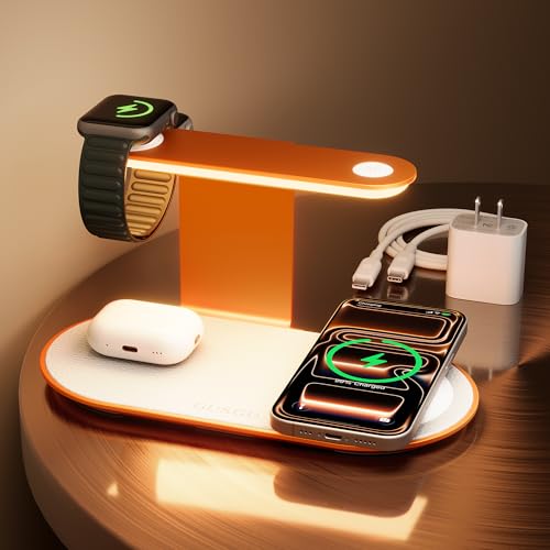 GUSGU 3 in 1 Charging Station for MagSafe Wireless Charger