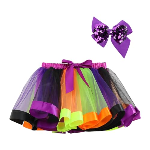 Genérico Falda Tutu Niña, Tutu Rojo Niña Jupe Malla Bloque Colores Multicolor niños actuación Carnaval y Fiesta Linda Disfraces de Carnaval
