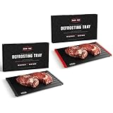 BLAZIN' THAW Defrosting Tray for Frozen Meat X 2 |14” Large-Size | Aluminium Plate for Thawing Frozen Food | Natural Thawing Process | No Microwaves, No Cold/Warm Water Required |