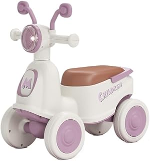 Coches de Juguete Patinete de 4 Ruedas for niños con música y luz LED, Cochecito de Equilibrio for niños y niñas de 1 a 3 años. Bicicleta con Ruedas