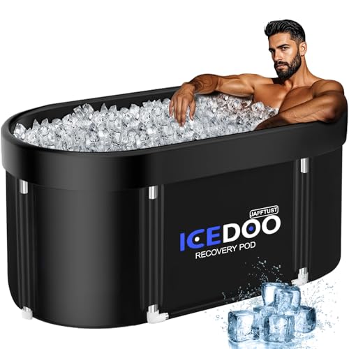 Jaffiust 139 Gal Large Oval Ice Bucket Ice Bucket Perfect for Athletes Post-Workout Recovery Foldable Multi-Layered Portable Adults Suitable for Home Gym Indoor and Outdoor (3.94 Ft)