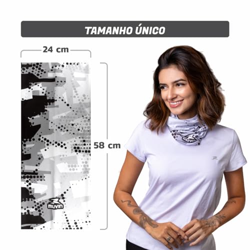 Bandana Faixa Tube Band Esportiva E01 FPS UV50+ Muvin - Proteção Solar, Confortável, Elástica e Comp