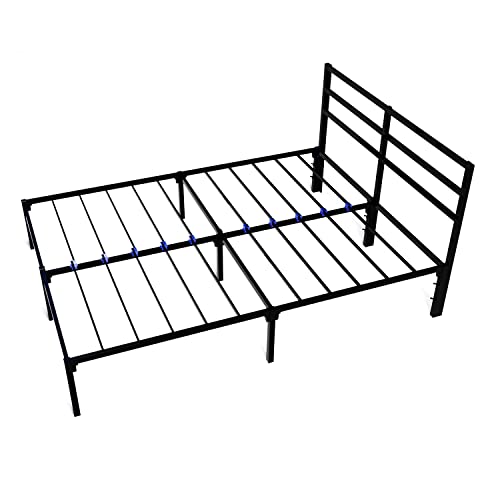 Urbanlab Quicklock Queen Platform Bed Frame With Headboard | Quiet & Sturdy | No Box Spring | 14 Inch Mattress Foundation Metal Platform Bed Frame | Quiet & Sturdy | No Box Spring Needed #TOP6