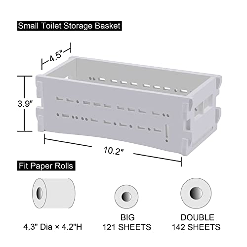 Back Of Toilet Storage Basket,Bathroom Vanity Tray Great For Hiding Clutter,Toilet Storage Box Fits On Toilet Tank Top For Storing Tp,Bathroom Organizer Good Storage For Small Space,White By Aojezor #TOP2