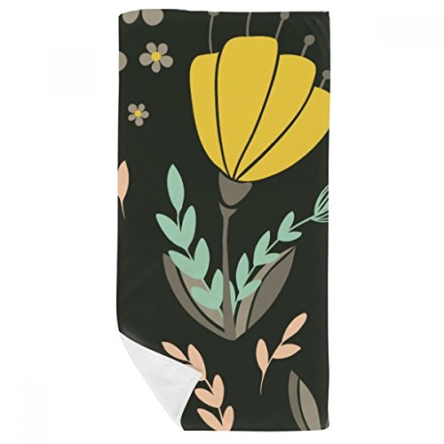 Serviette de bain fleur orange jaune multi-usage 35x70cm douce - 2
