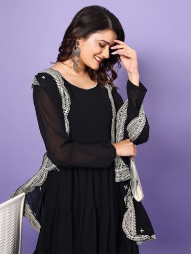 Image of Wedani Georgette Sequins Work Anarkali Kurta Set for Women