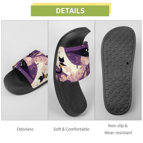 Chaussons de maison chat sorcier des étoiles et de la Lune
