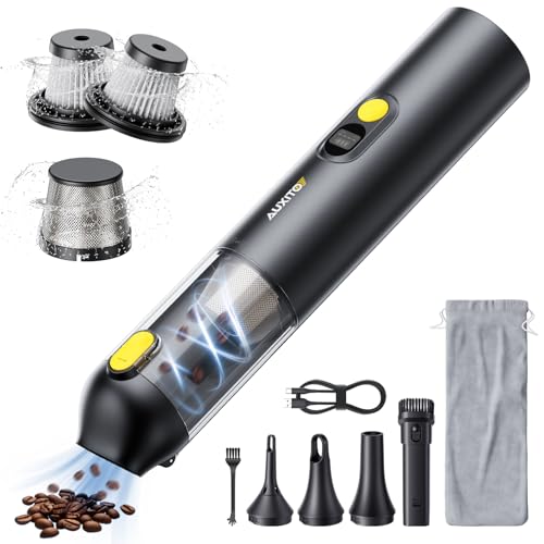 AUXITO Car Vacuum Portable Cordless 14000Pa Suction, Handheld Vacuum Blow & Suction 2 in 1, Small Vacuum Cleaner Hand Held Vacuum for Car, Home, Pet, Office, Ideal Gifts for Men & Women (Black)