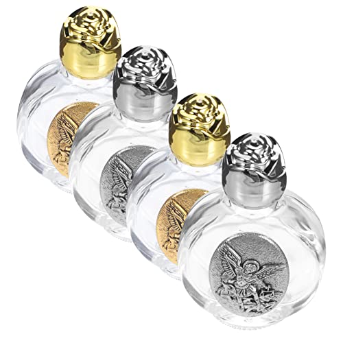 UKCOCO 4pièces Flacon Eau Bénite Vide Verre Lot de Bouteilles Décoratives pour Maison Récipient Eau Rechargeable à Usage Religieux