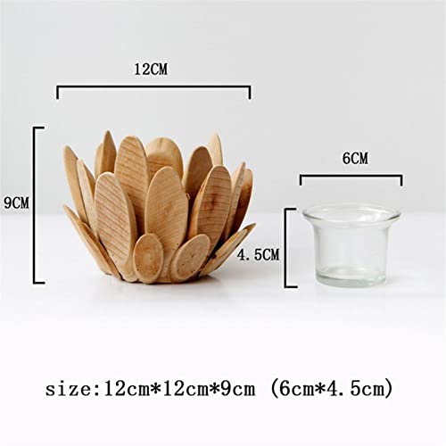Candalbras, Candle Holders Wooden Candlestick Candle Holder Lotus Shaped Candle Holder Table Desktop Decoration Plant Flower Plot Home Decoration Home Decorations Candle Stand #TOP5