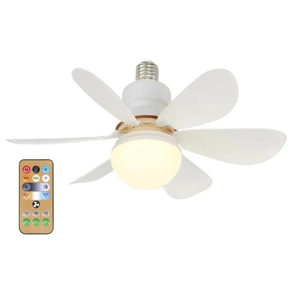 LED 30W ceiling fan light E27 with remote control for dimming, suitable for living room, study, household use, 85-265V bulb42cm