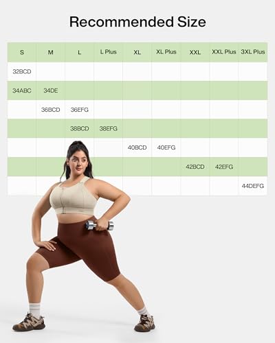 Image of High Impact Zip Front Adjustable Sports Bra No Bounce Plus Size Criss Cross Bras for Women Running Workout (Small, Cloud Cream New)