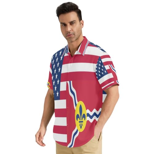 Chemise manches courtes homme respirante USA St. Louis Missouri toutes saisons S