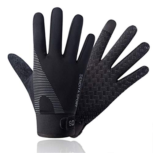 PPLAS Radfahren atmungsaktive rutschfeste Touch Screen Handschuhe Outdoor Bergsteigen Klettern Fitness sonnengeschützte ultradünne Stoff Bike Handschuhe (Color : Noir, Size : XL) Cover