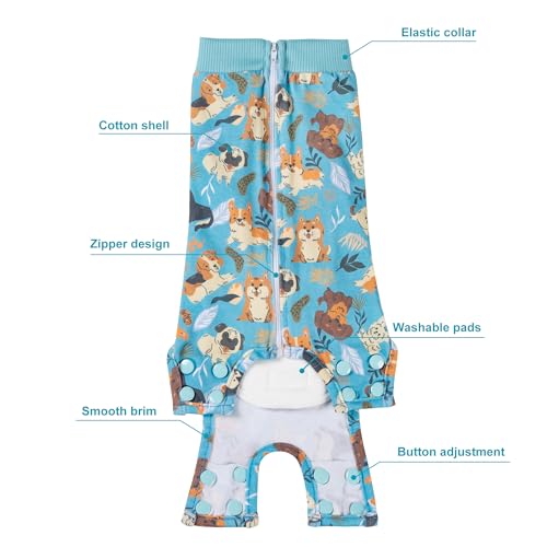 Image of Leekalos Recovery Suit for Dogs After Surgery,Soft Breathable Dog Bodysuit Surgical Recovery Suit,Male Female Dog Neuter Spay Suits Anti Licking Wounds Jumpsuits for Small Medium Large Dogs