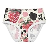 RPLIFE Kleinkind Slip Strawberry Kuh Print Creme Mädchen Baumwolle Unterwäsche 2T-8 Jahre, Strawberry Cow Print Cream, 3 Jahre