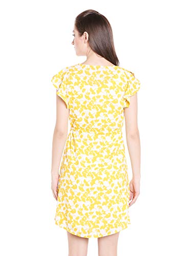 Image of 109 F Women Polyester Yellow Printed Dress