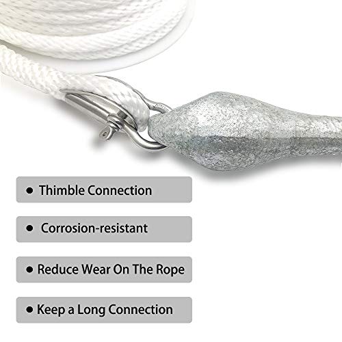 image for YOUNG MARINE Made 3/8 Inch 100FT 150FT Premium Solid Braid MFP Anchor 