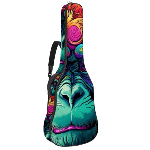 Sac pour guitare acoustique étanche 101,6 cm motif singe coloré grand étui