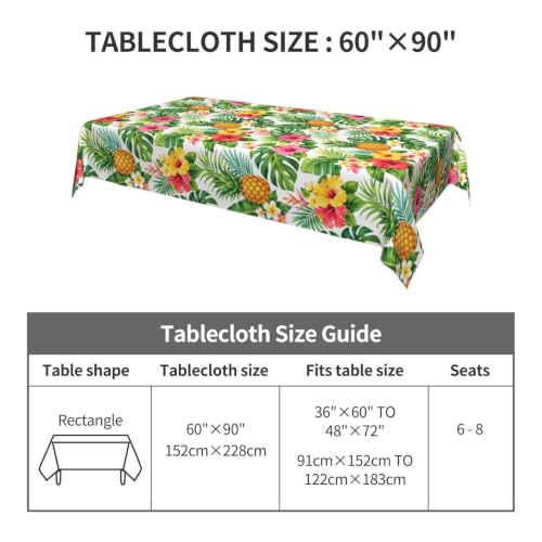 mutakin Tropical Hawaii Tablecloth Rectangle Table Cloth Washable Table Cover for Decoration Kitchen Dining Room 60x90 Inch by mutakin - Used condition - Image 6