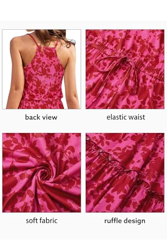 Image of Newshows Women's Summer Casual Dress Cute A Line Ruffle Hem Flattering Fit Beach Vacation Sundress