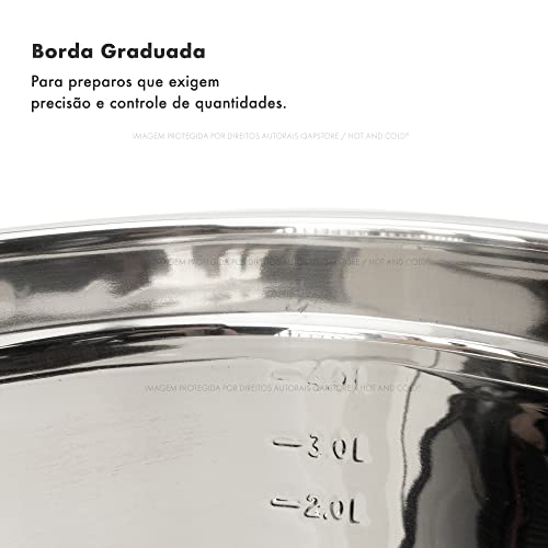 Tigela Bowl Graduado em Aço Inox de 26cm 3L
