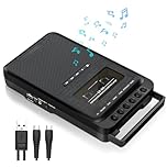 Cassette Player Converter, Portable Cassette to MP3 Music via U Disk/SD Card or PC, Record to Cassettes/USB/SD Card via Mic,Cassette Tape Player with Headphone Jack,Retractable Handle (Black)